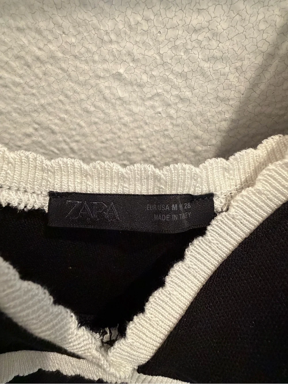 Black Zara Midi Dress with White Trim - Picture 3 of 3